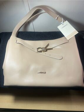 Luxebold Women's Pale Tan Leather Shoulder Bag